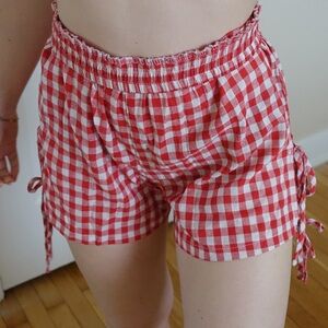 Red Checkered summer gingham Shorts size small
